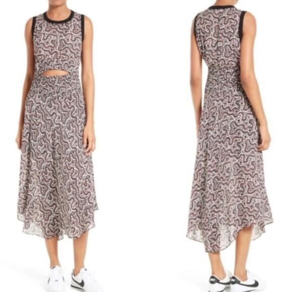 A.L.C. Sandra 100%‎ Silk Cutout Floral Patterned Midi Dress Size 2 - Picture 16 of 16